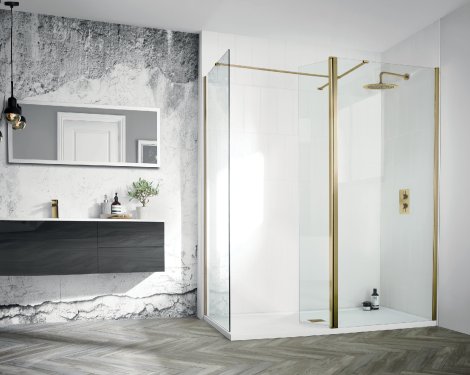 brushed brass & clear glass