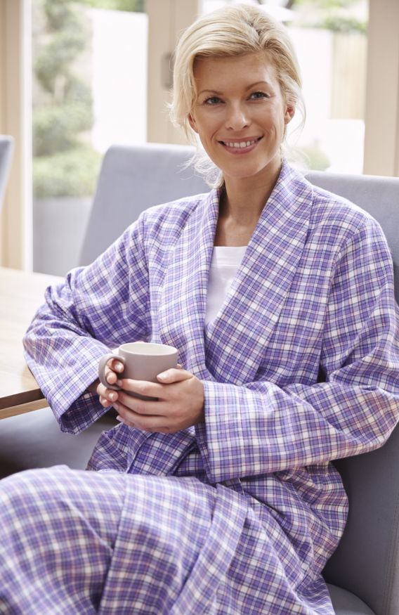 Ladies' Tartan Dressing Gown Bonsoir