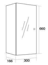 300 Single mirror wall unit Left Hand