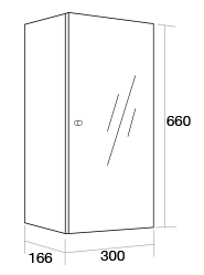 300 Single mirror wall unit Right Hand