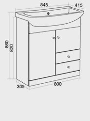 850 Vanity unit