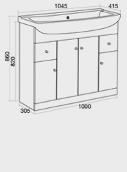 1050 Vanity unit