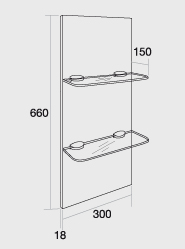 300 Glass shelf unit