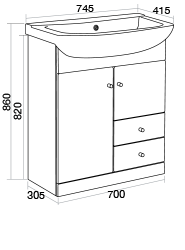 750 Vanity unit