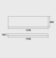 1700 Slab Front Bath Panel