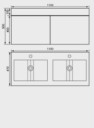 1100mm Washbasin Unit & Basin
