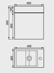 450mm Washbasin Unit & Basin