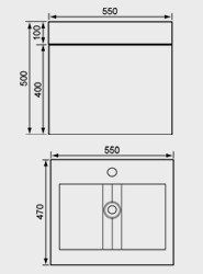 550mm Washbasin Unit & Basin