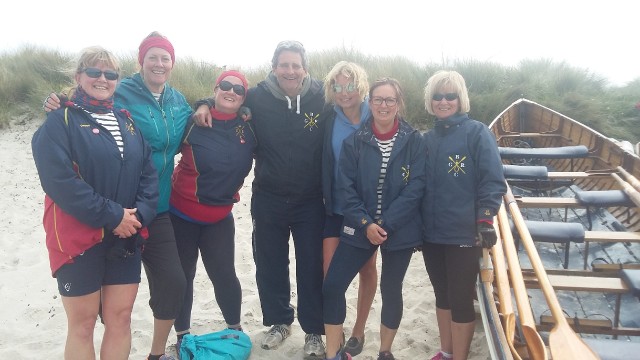Zoe Stansfield (third right) with her team at the World Pilot Gig Rowing Championships 2017 Zoe Stansfield with her gig rowing team at the Scillies 2017