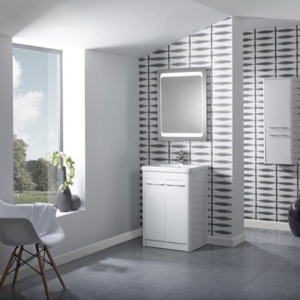 Contour Freestanding Unit White R Bathrooms