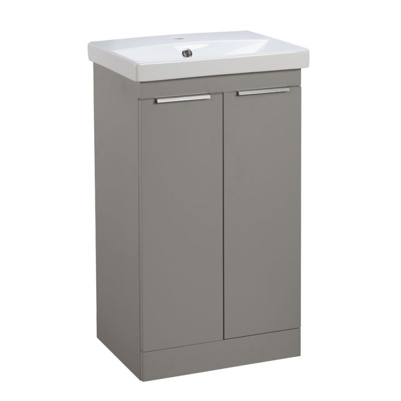 Type 500mm Freestanding Wash unit & Basin Stone Grey R2 Bathrooms