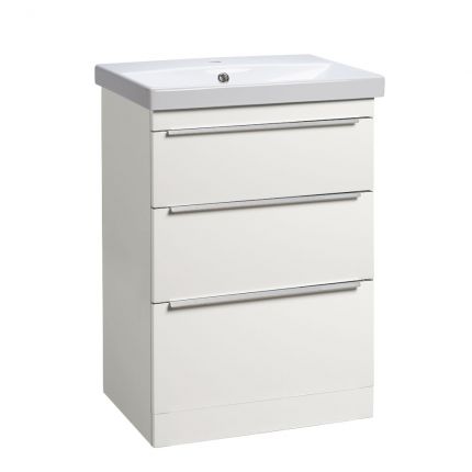 Type 600mm Freestanding Drawer Wash Unit Basin Gloss White