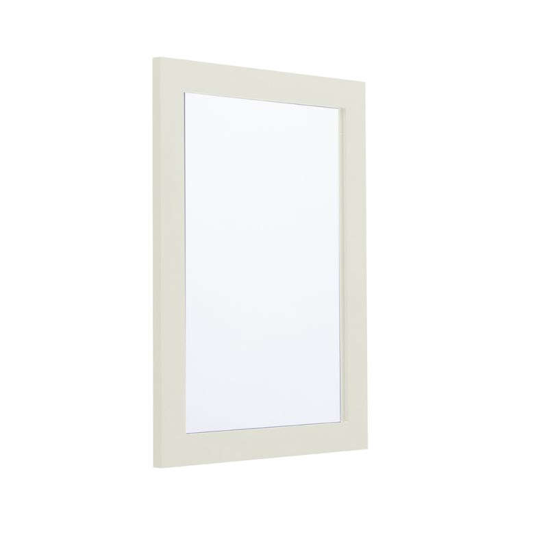 white framed mirror