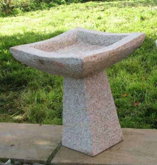 Granite Basic Square Bird Bath Tor Stone